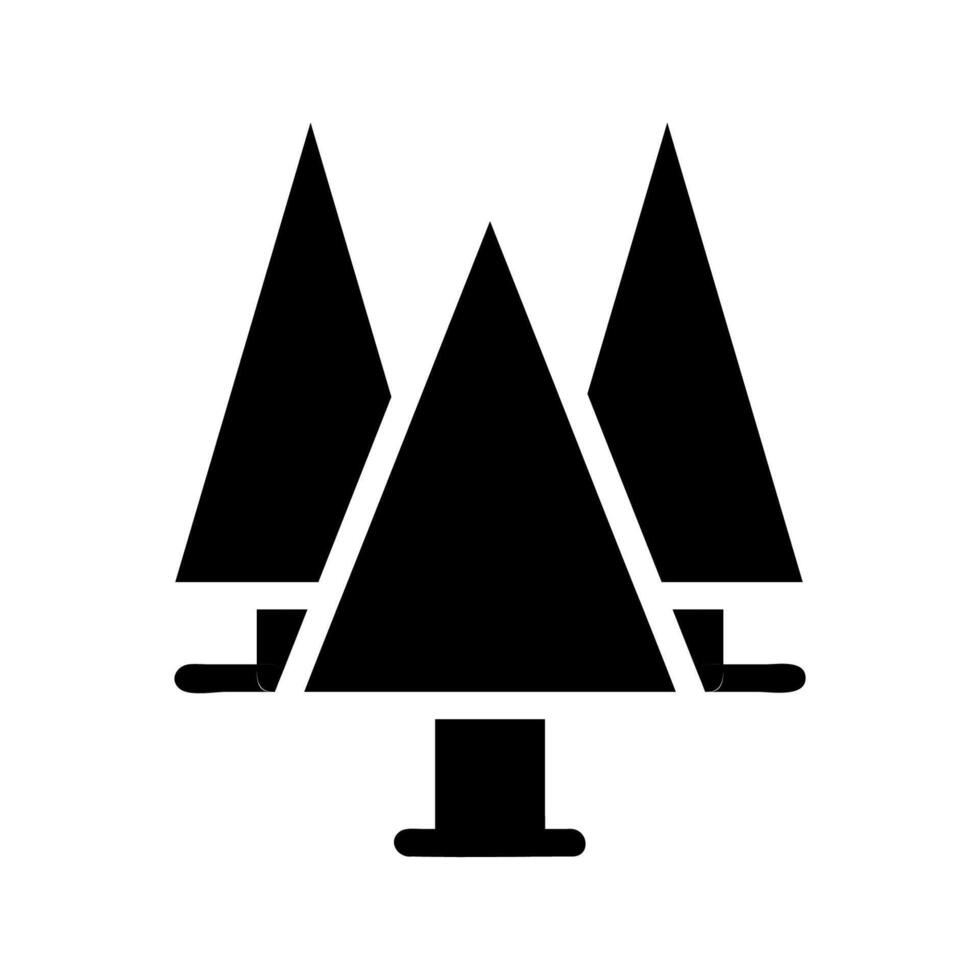 Three Christmas trees icon. Concept of winter holidays, celebration, and decoration. vector
