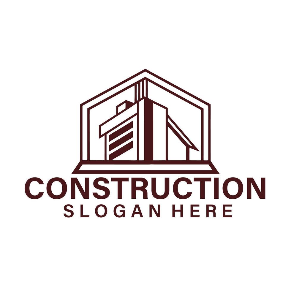 creative modern construction, building, company logo vector