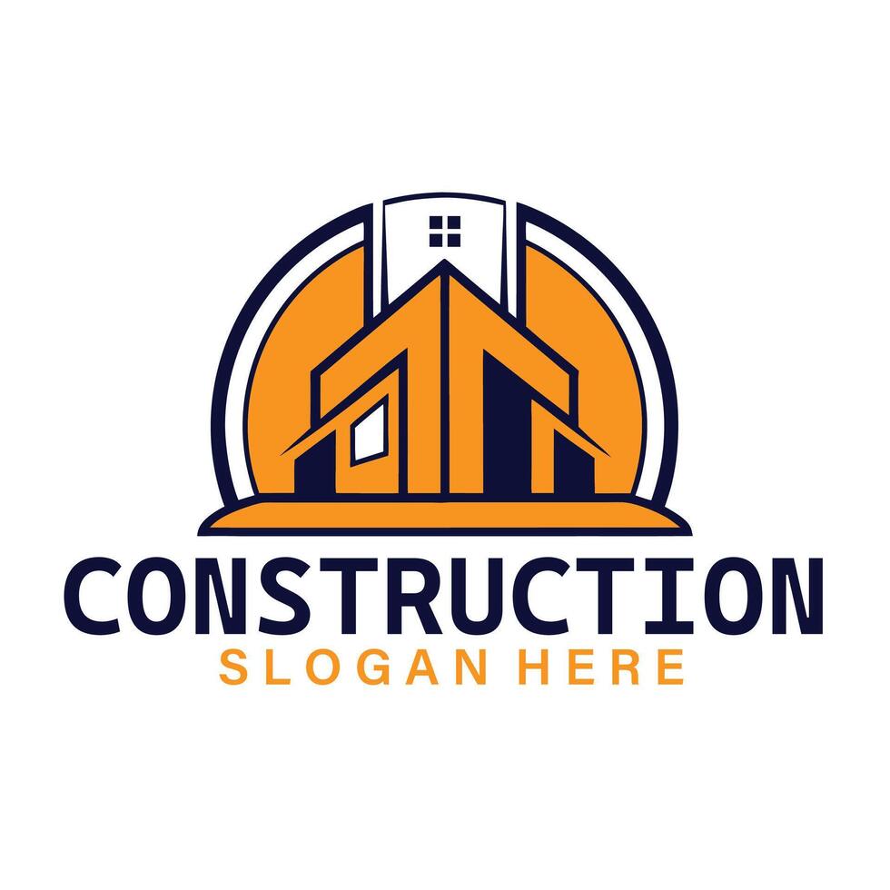 modern transport building construction excavator logo with machines vector