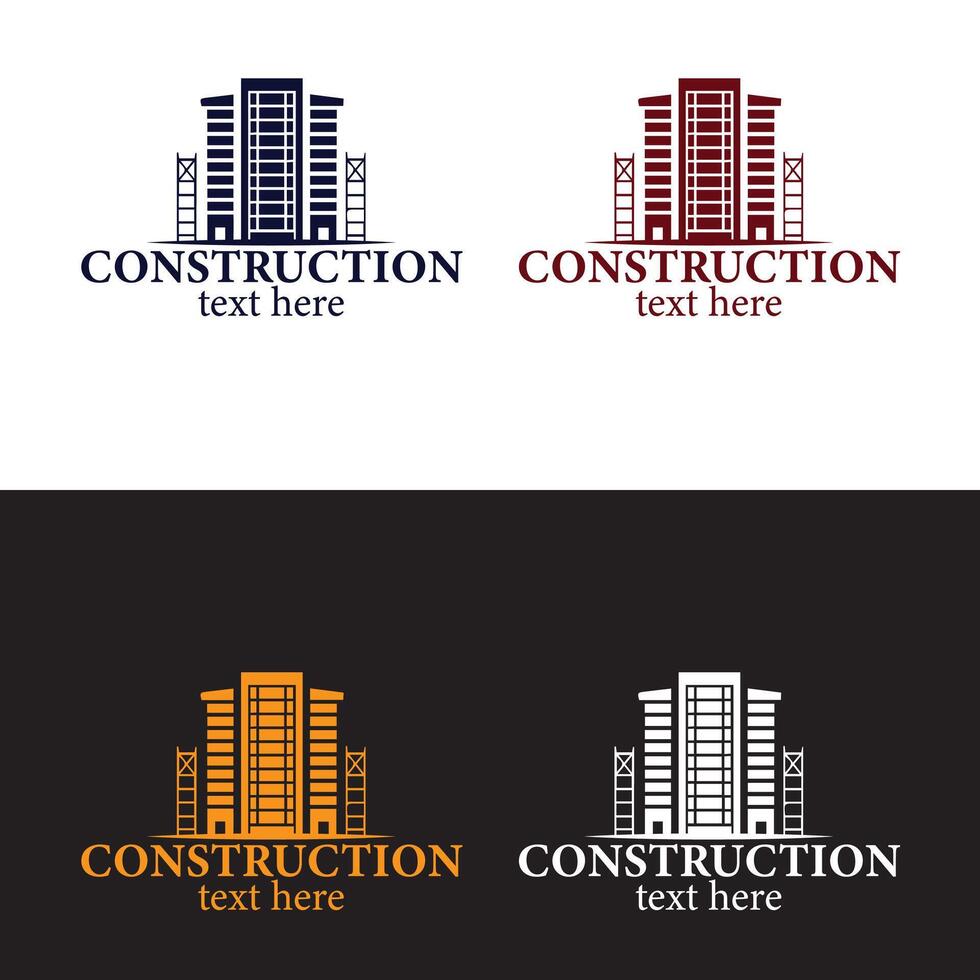 construction real estate and excavation logo design vector