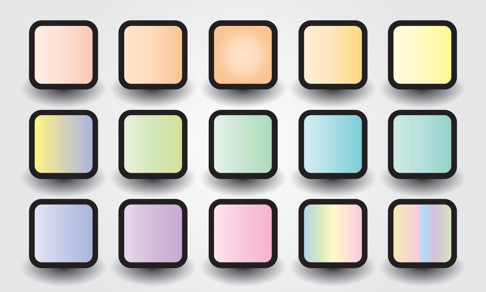 Collection of gradient pastels colour pallet vector