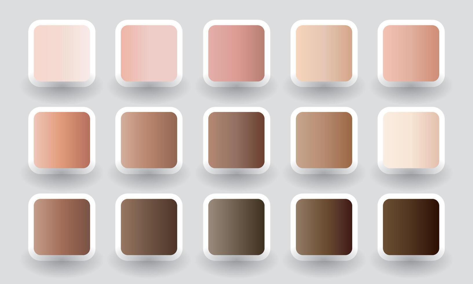 Collection of gradient skintones colour palette. Colour palette trends vector