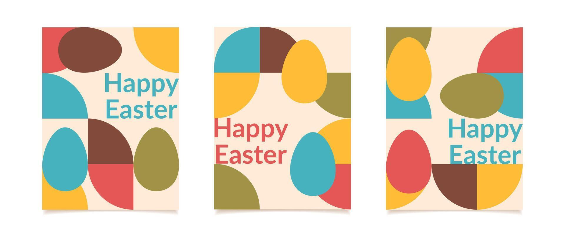 Set of Easter cards vector