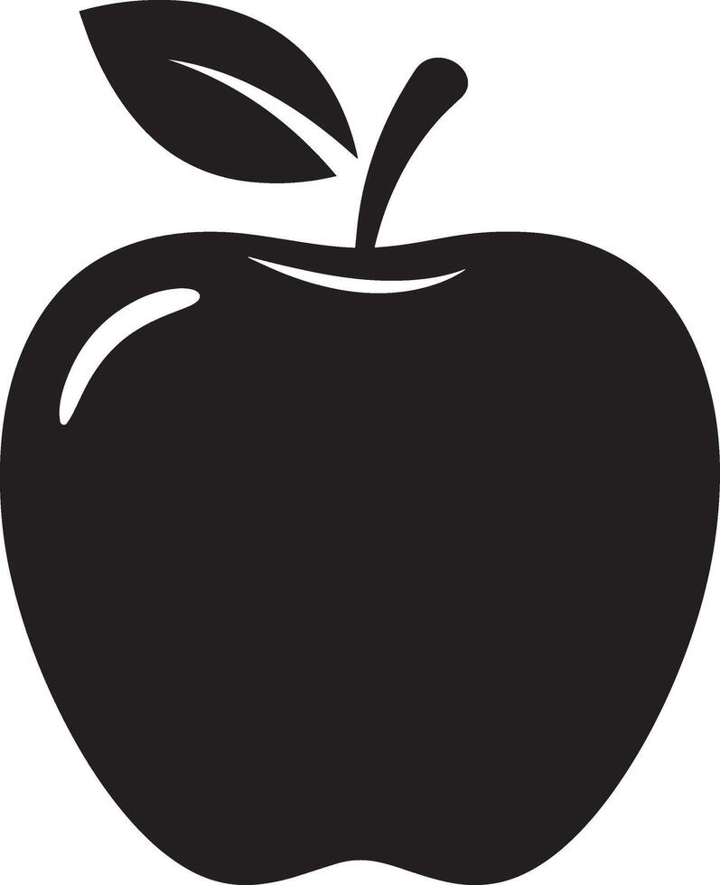 Simple Apple Silhouette Illustration with a White Background vector