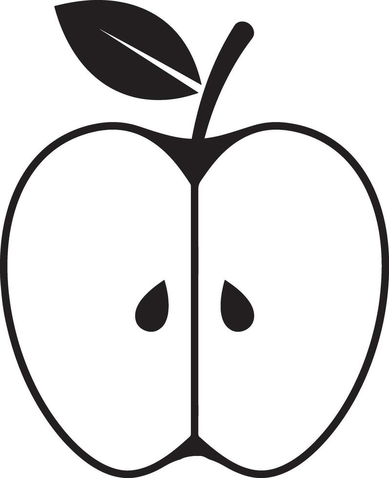 Stylish Apple Illustration with a Bright White Backdrop vector