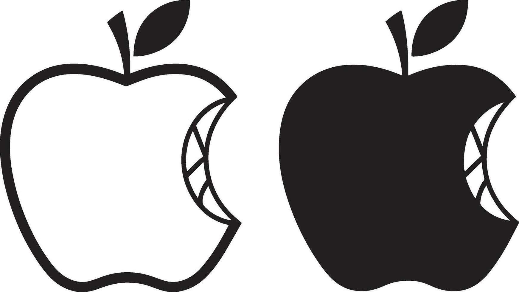 Creative Apple Art Illustrations on White Background vector