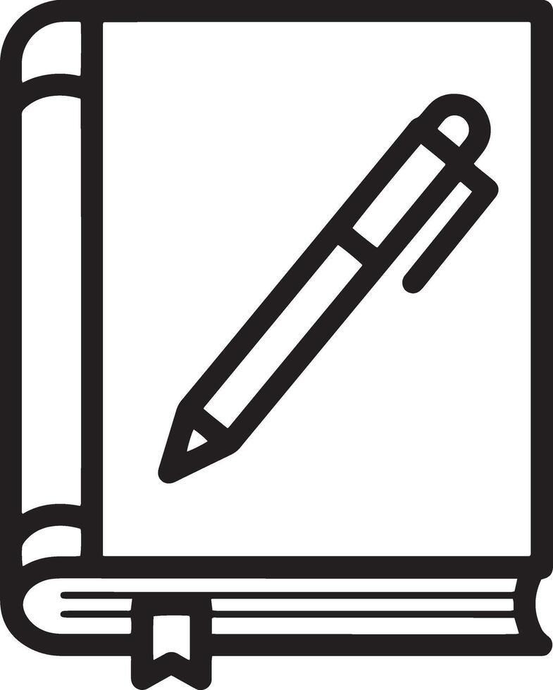 Modern Closed Book with Pen Icon vector