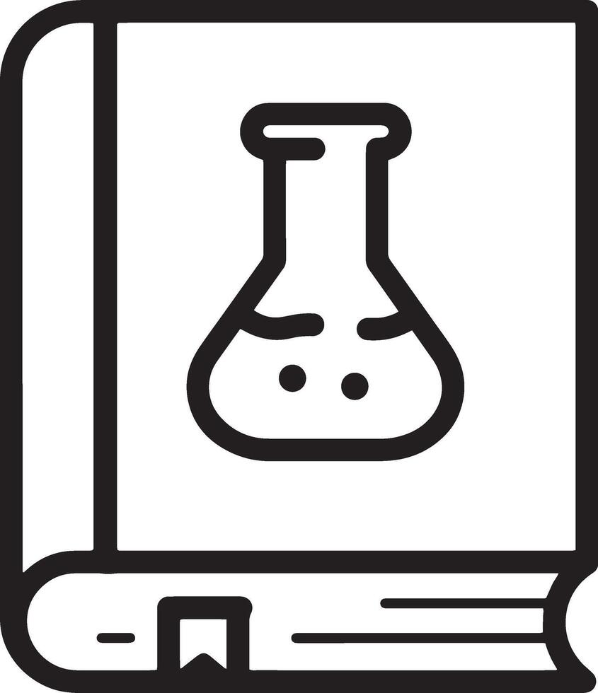 A Simple Closed Book Icon Featuring a Beaker for Science and Research vector