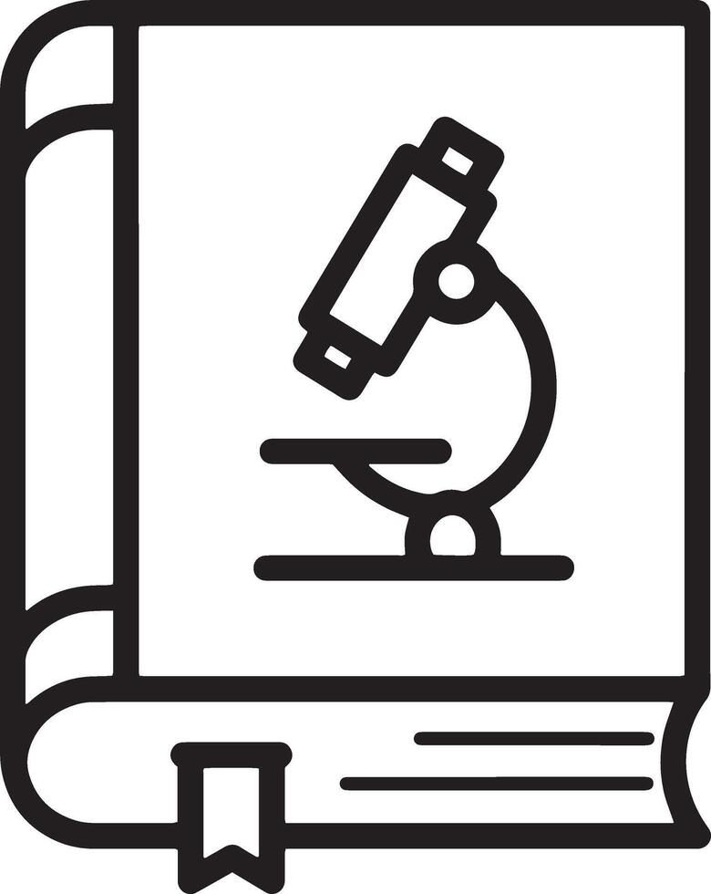 Modern Closed Book Icon Featuring a Microscope Symbol vector