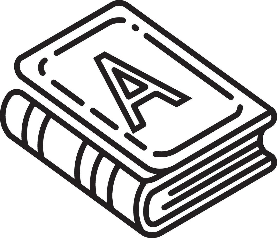 Simple and Minimal Illustration Closed Book with Letter A vector