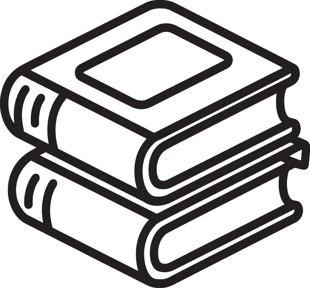 Minimalistic Icon Design. Two Stacked Books Made Simple vector