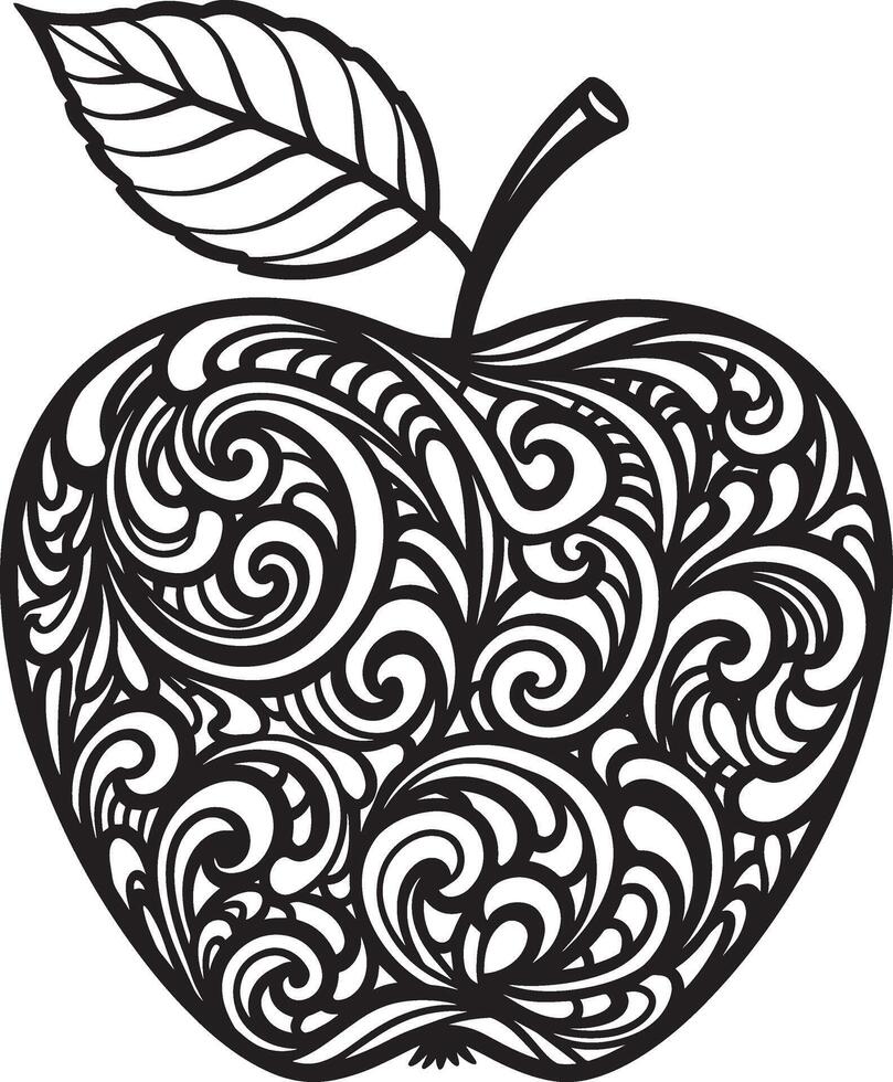 Sleek and Simple Apple Art Illustration on White Background vector