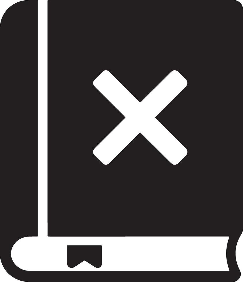 Modern Minimalistic Closed Book Icon with Restriction Theme vector