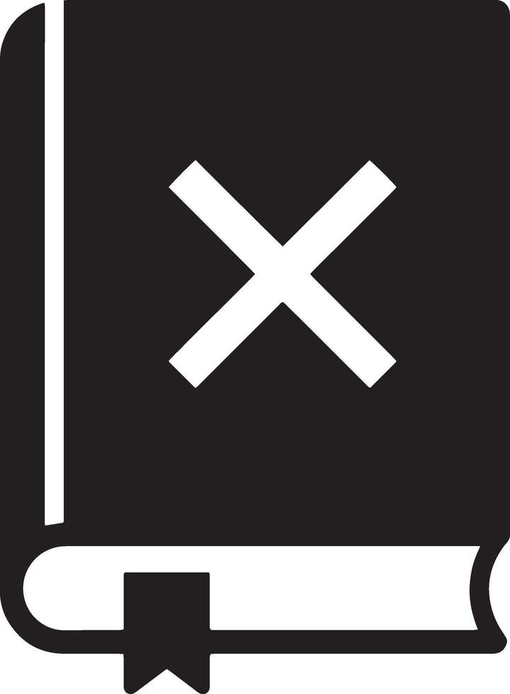 Stylist Closed Book Art Illustration with an 'X' Symbol on white Background vector