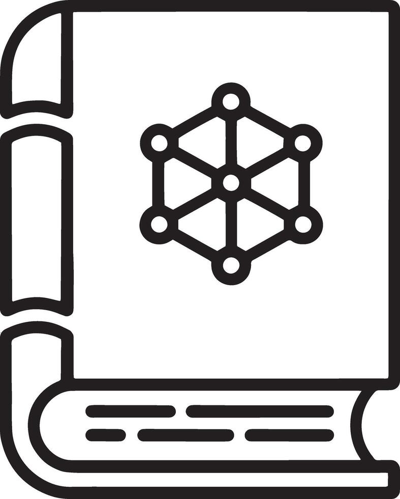 Closed Book Icon with Hexagonal Design vector