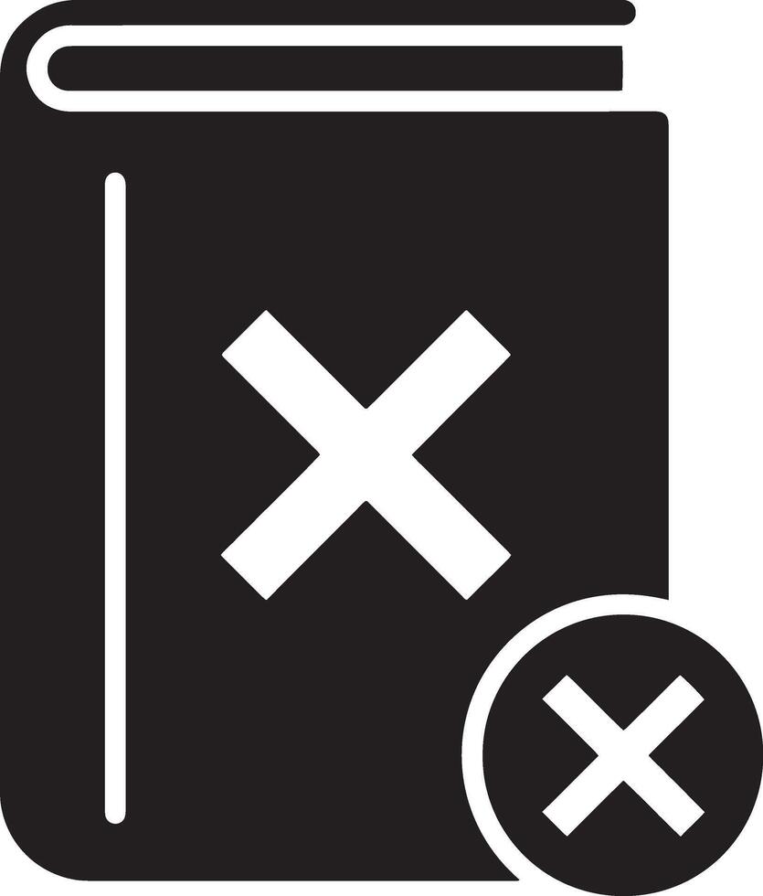 Stylist Closed Book Art Illustration with an 'X' Symbol vector