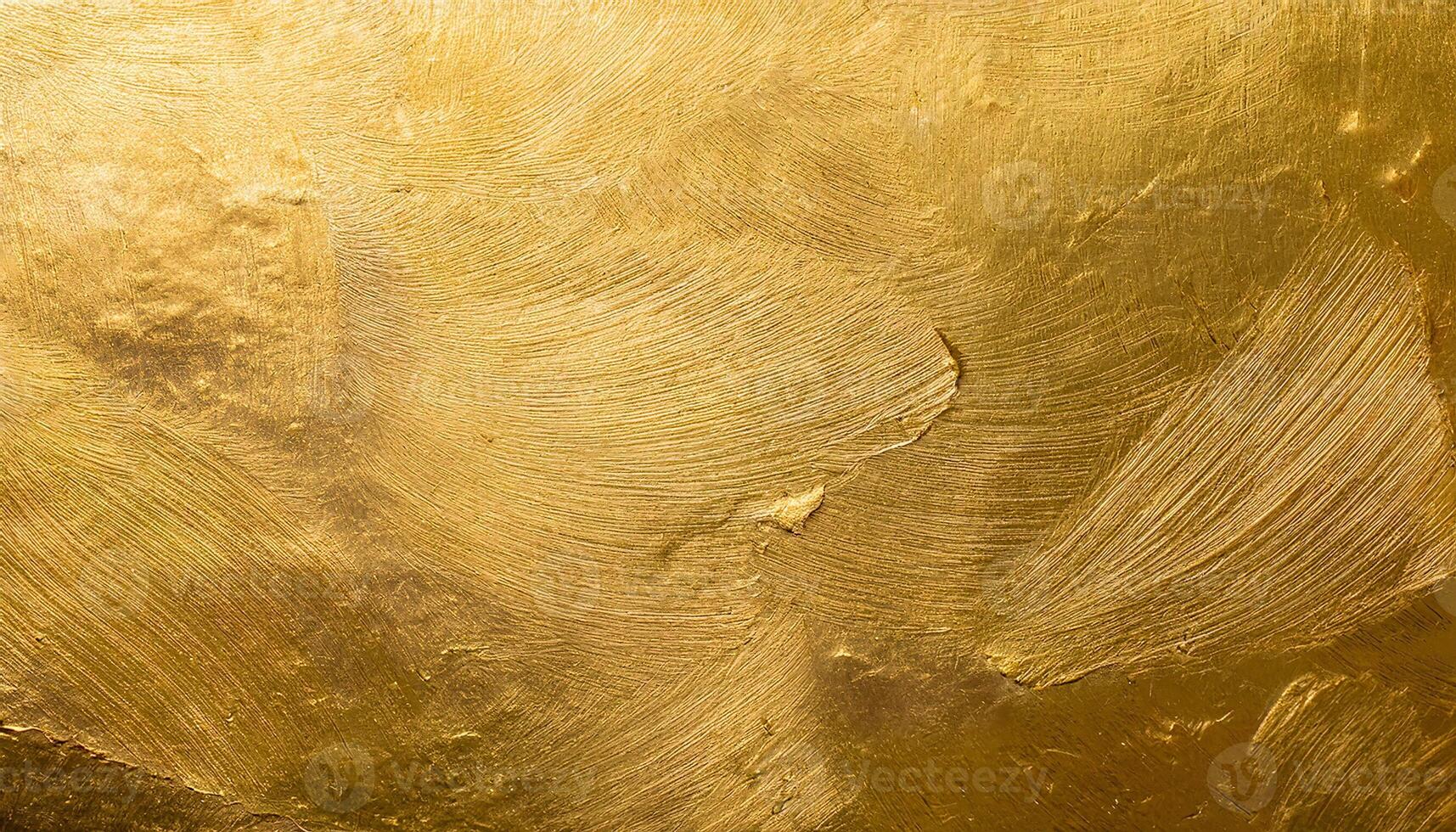 close-up of textured gold leaf surface with bold brushstroke patterns and radiant metallic finish for luxury backgrounds photo