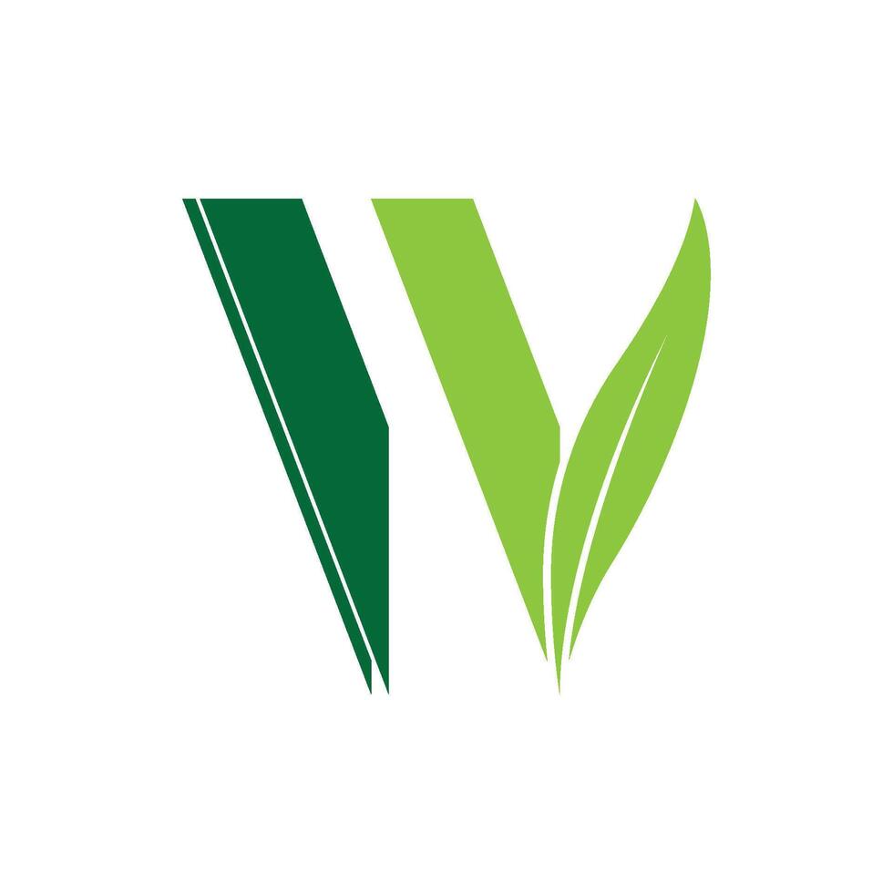 Letter W Leaf logo icon symbol design vector