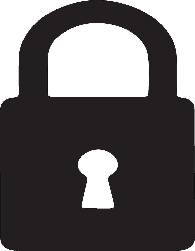 Padlock icon black and white simple design. vector