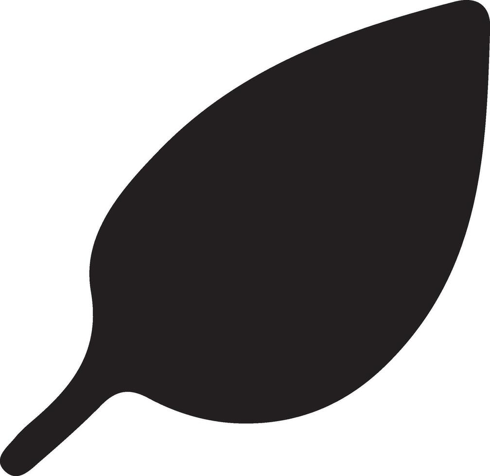 Black silhouette simple leaf shape minimalist design. vector