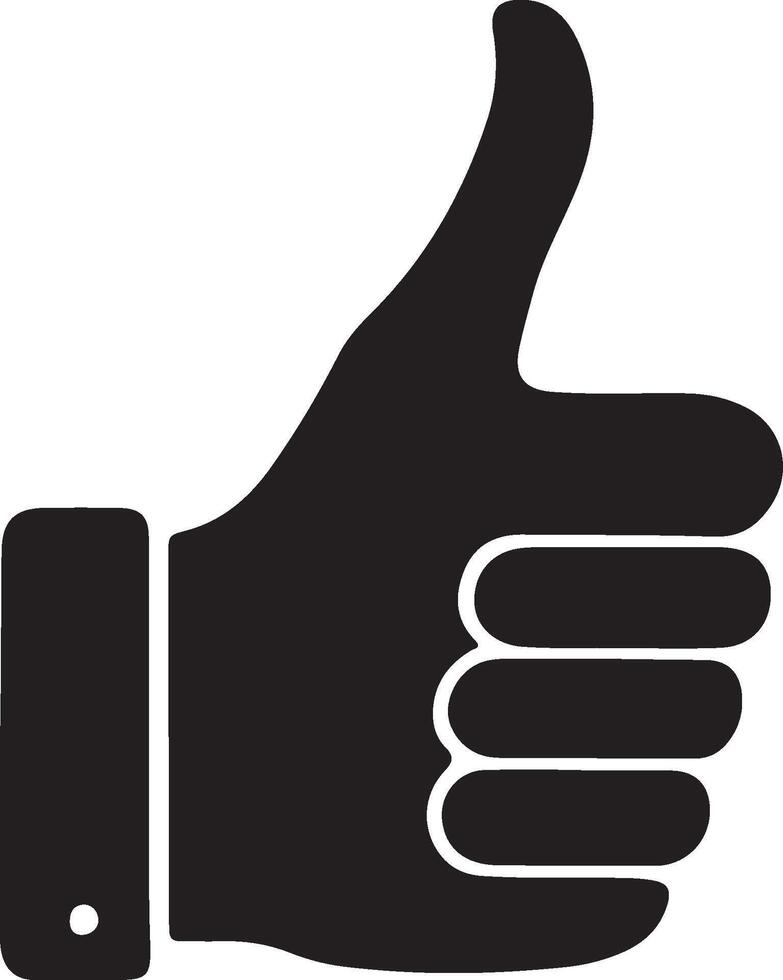 Thumbs up icon minimalist design black silhouette and hand gesture. vector