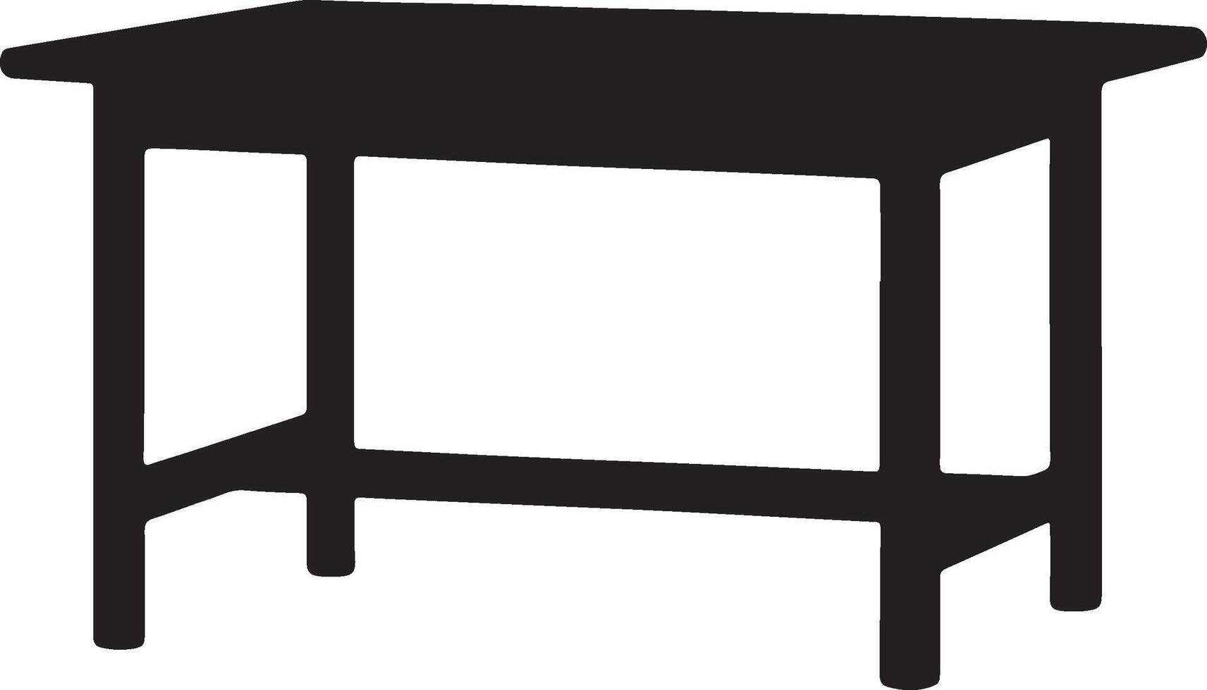 Black silhouette simple table design minimalist furniture. vector