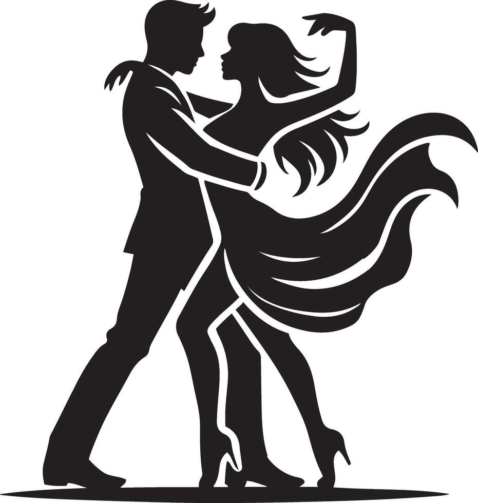 Timeless Silhouette Design Showcasing a Dancing Couple, Symbolizing Love and Harmony. vector