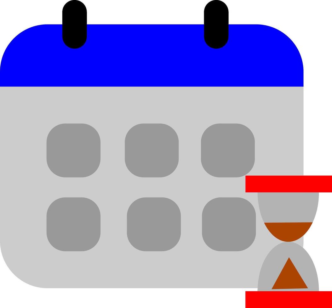 time reminder icon. calendar and hourglass vector