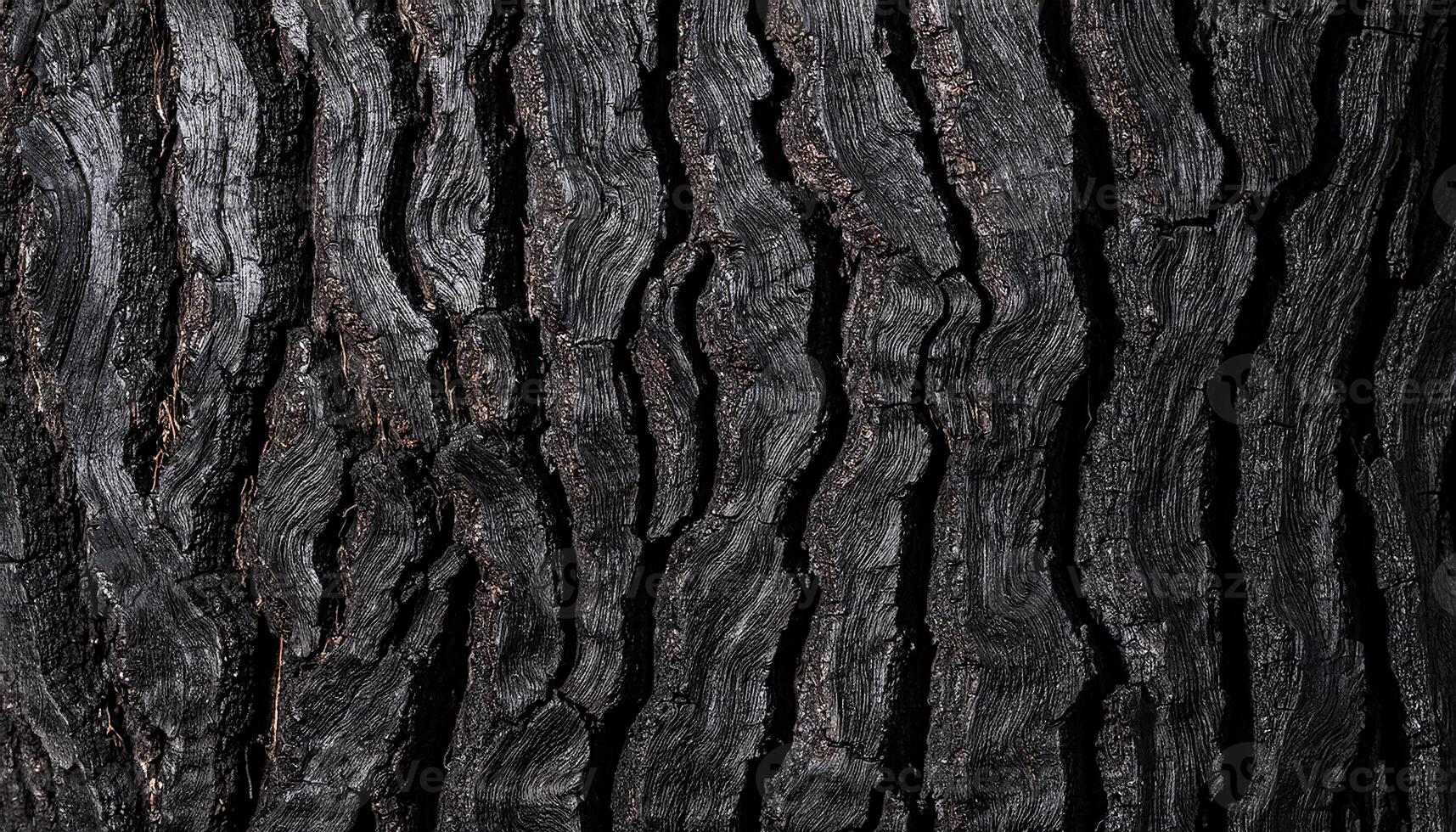 close-up of ebony tree bark with deep dark textures and natural organic patterns for rustic and nature-inspired designs photo