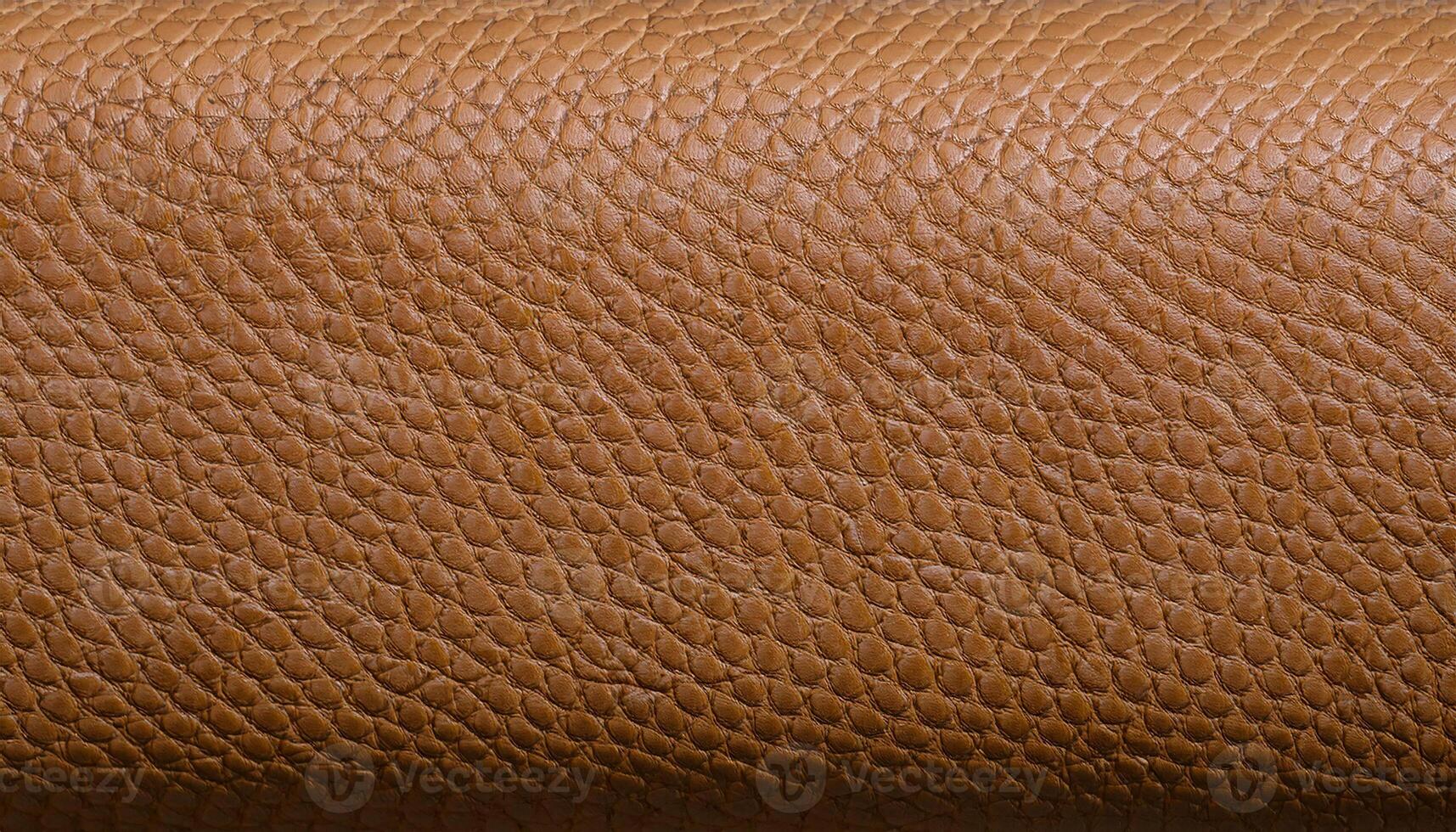 macro view of basket-weave textured leather in tan color for fashion accessories and upholstery design photo