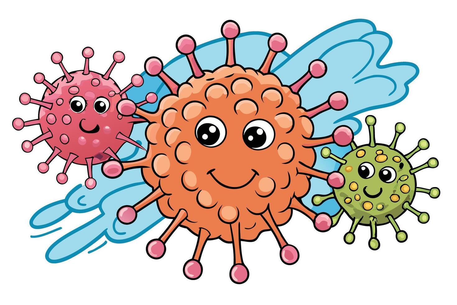 Fun and engaging cancer cell illustration in vibrant cartoon style, perfect for raising health awareness or science themed visuals, World Cancer Day vector