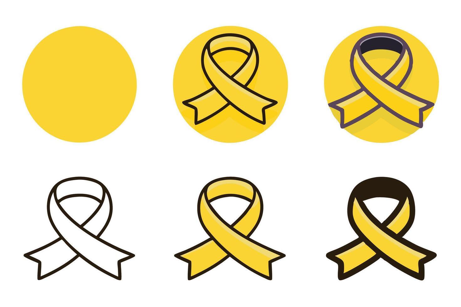 Variety of elegant line art ribbons in different colors, representing support and awareness initiatives World cancer day line art icon set vector