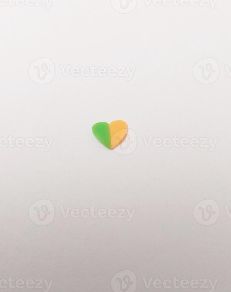 green orange heart miniature cute fimo isolated decorate photo