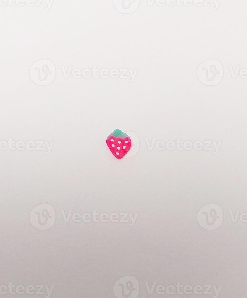 miniature cute fimo isolated decorate strawberry fruit summer food pink photo