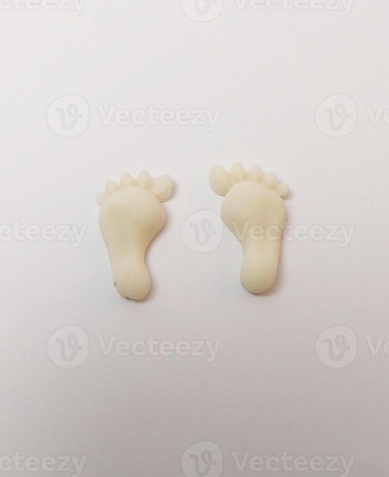 miniature cute clay isolated decorate white foot human organ photo