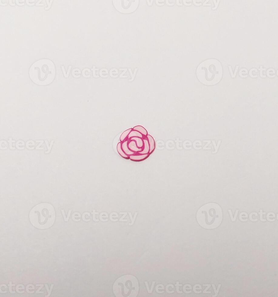 pink rose miniature cute fimo isolated decorate flower floral plant photo