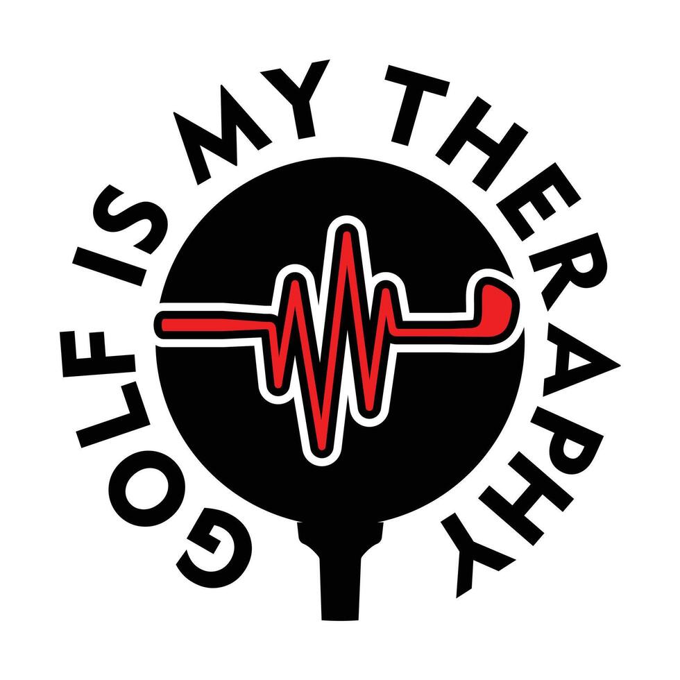Golf is my theraphy apparel vintage design vector