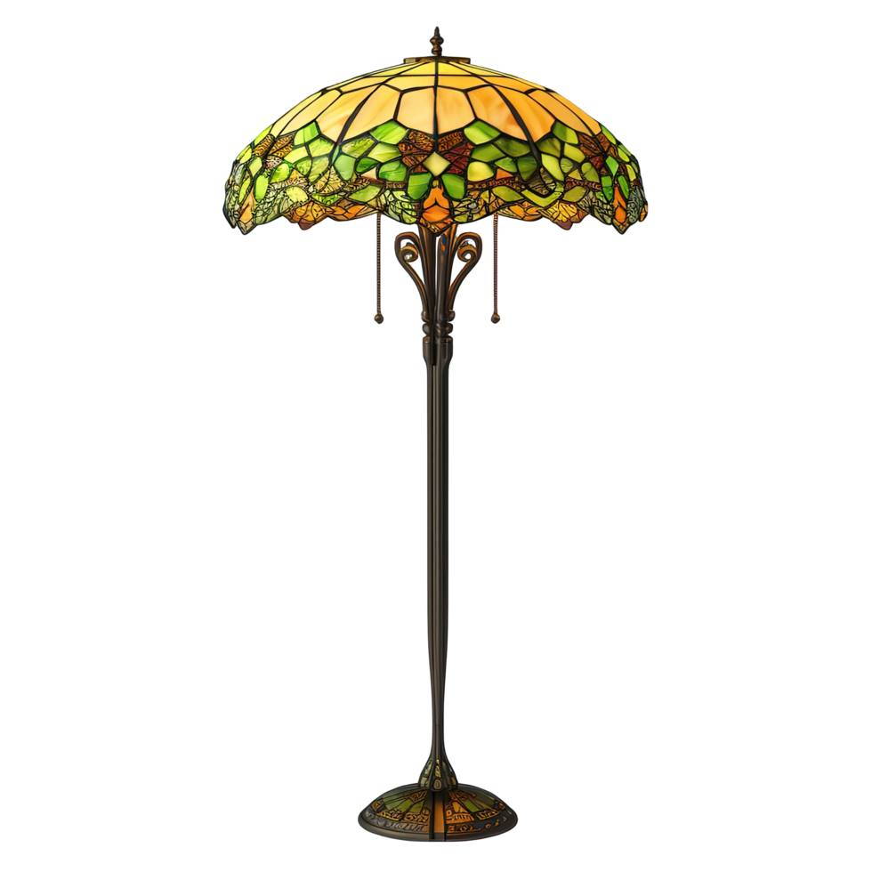 Nature Inspired Green Glass Floor Lamp for Interior Styling png