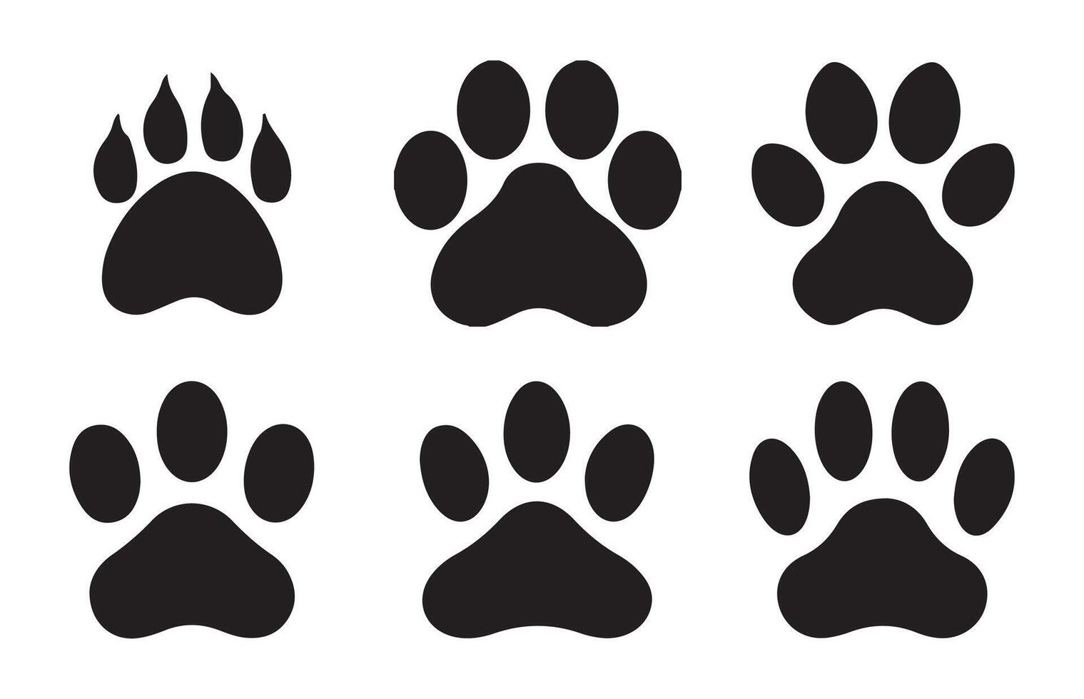 Paw icon silhouette illustration. Paw print sign and symbol. Pet paw icon set . dog or cat paw vector