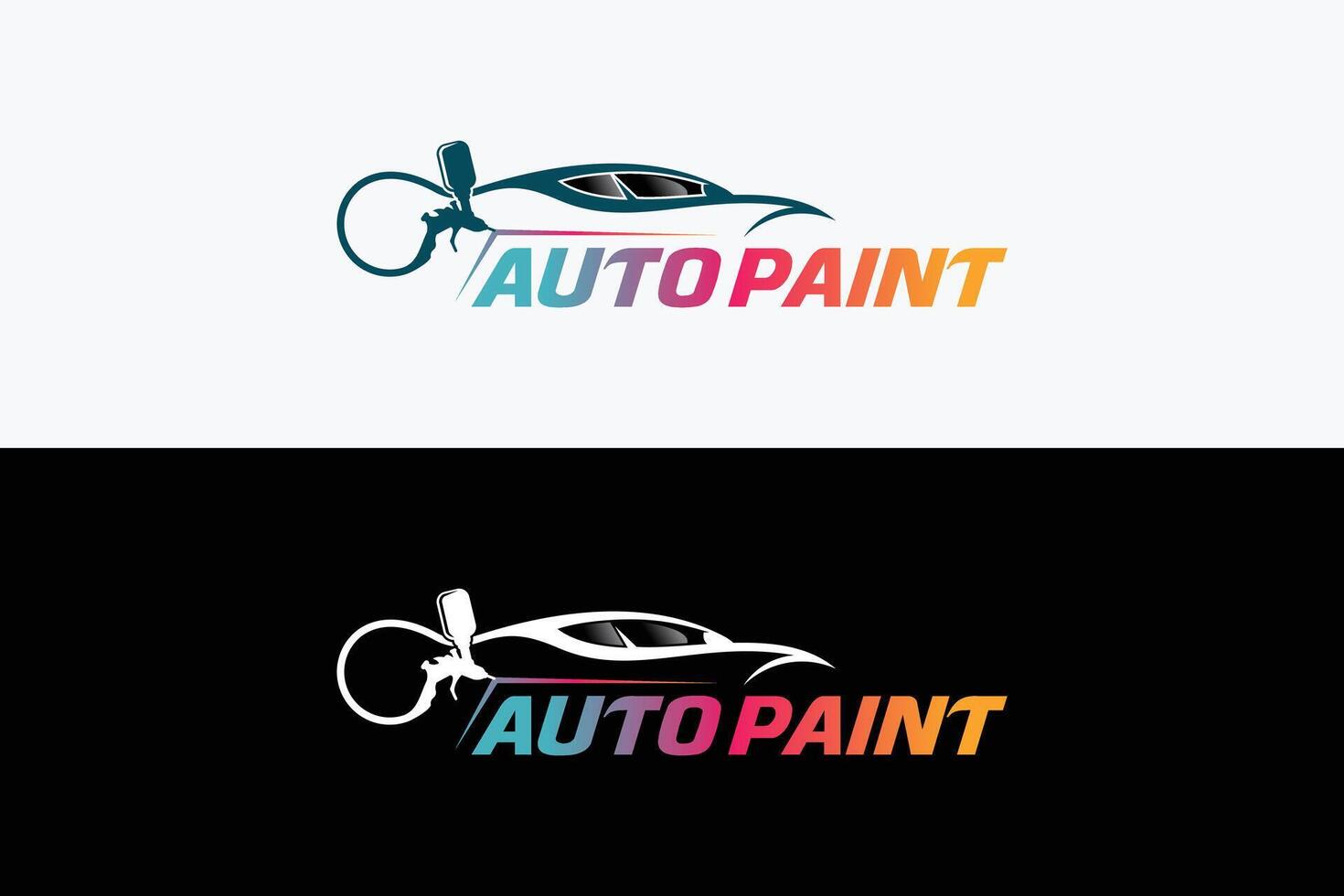 illustration of car paint auto garage logo design with color spray gun symbol vector