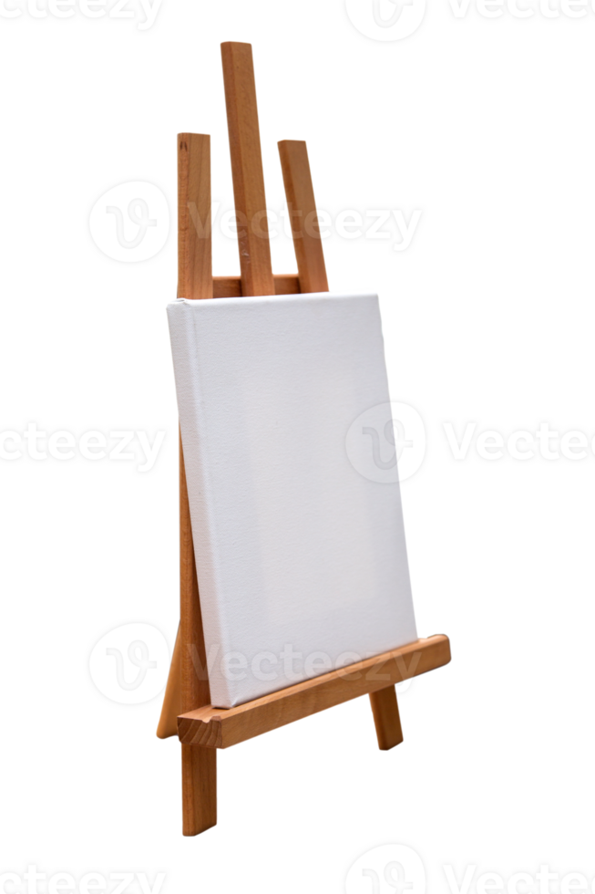 Canvas on the easel isolated on transparent background png