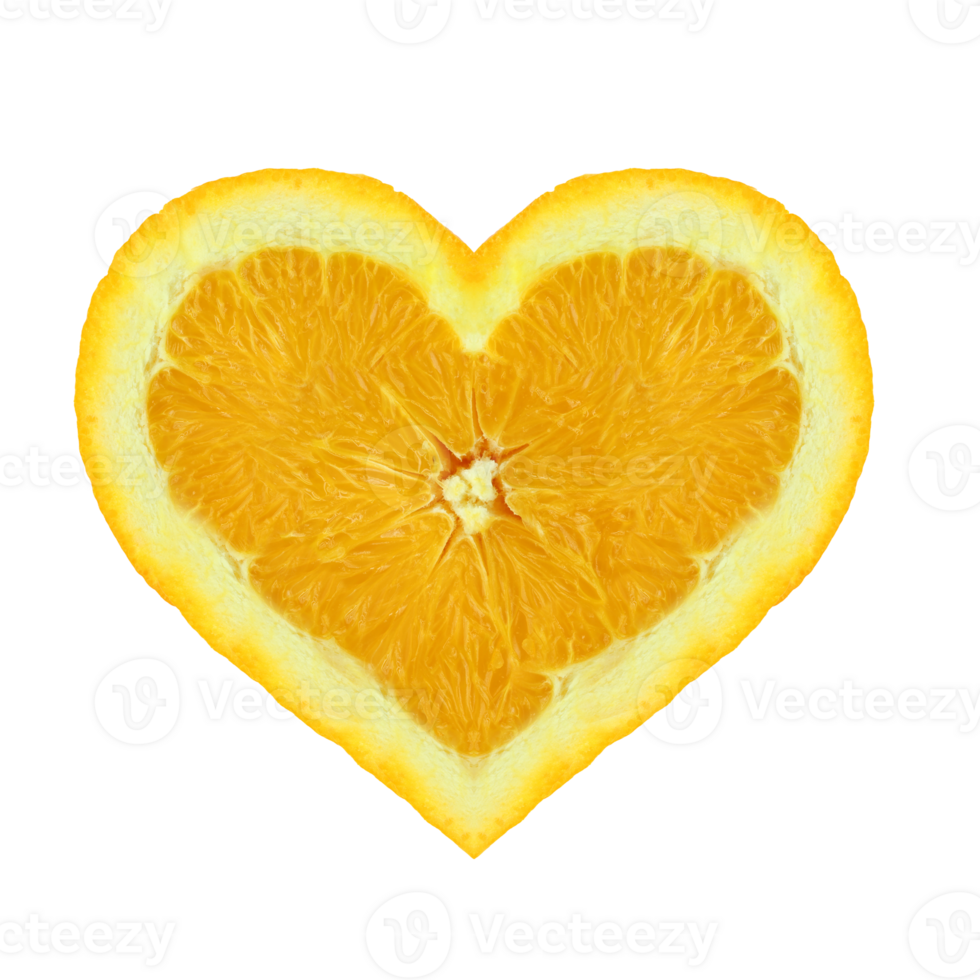 Orange heart on transparent background png