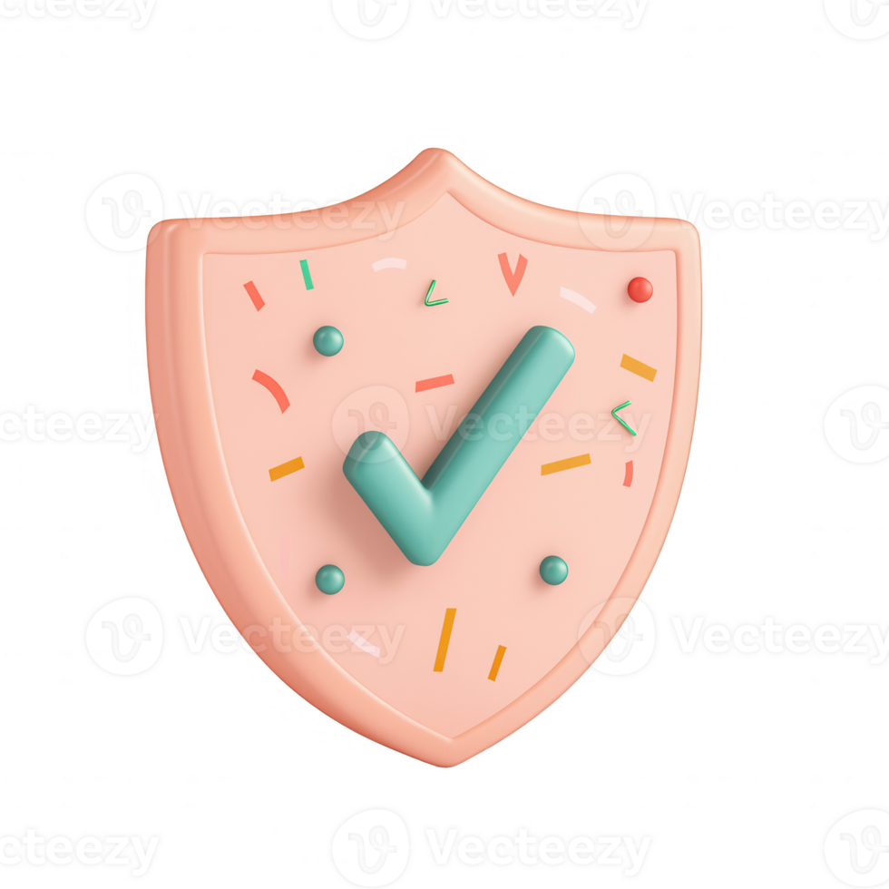 Colorful shield icon symbolizing security and trust with playful sprinkles. png