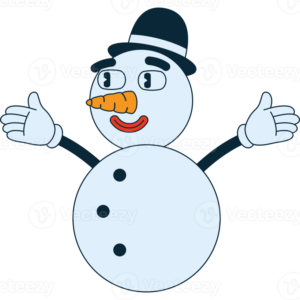 weather cartoon character snowman isolated icon png