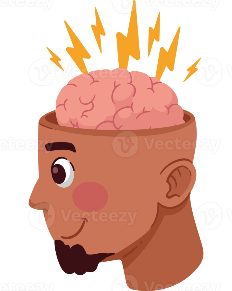 profile brain ideas illustration isolated png