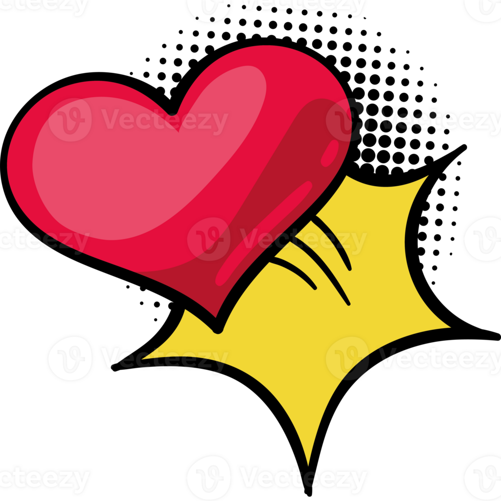 love pop art passion icon isolated png