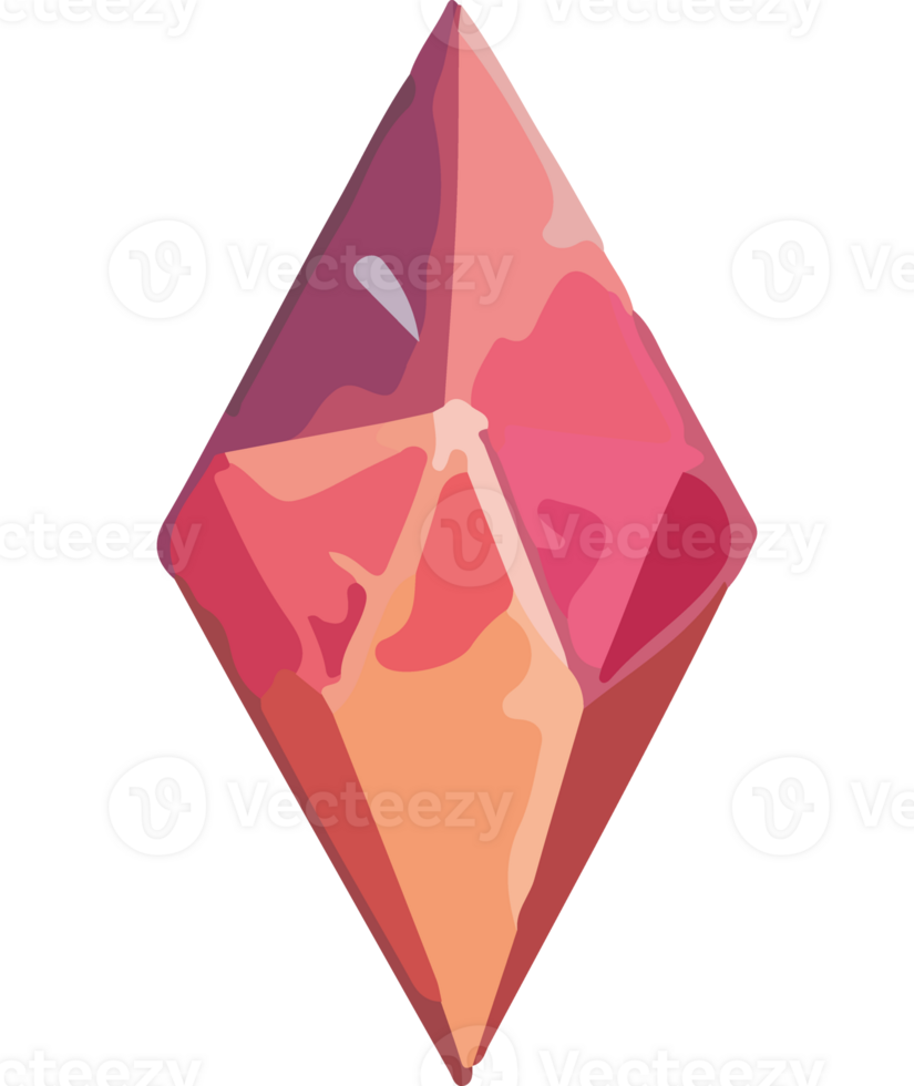 Shiny crystal gemstone with geometric shape png