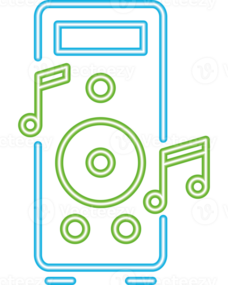 speaker music neon equipment icon isolated png