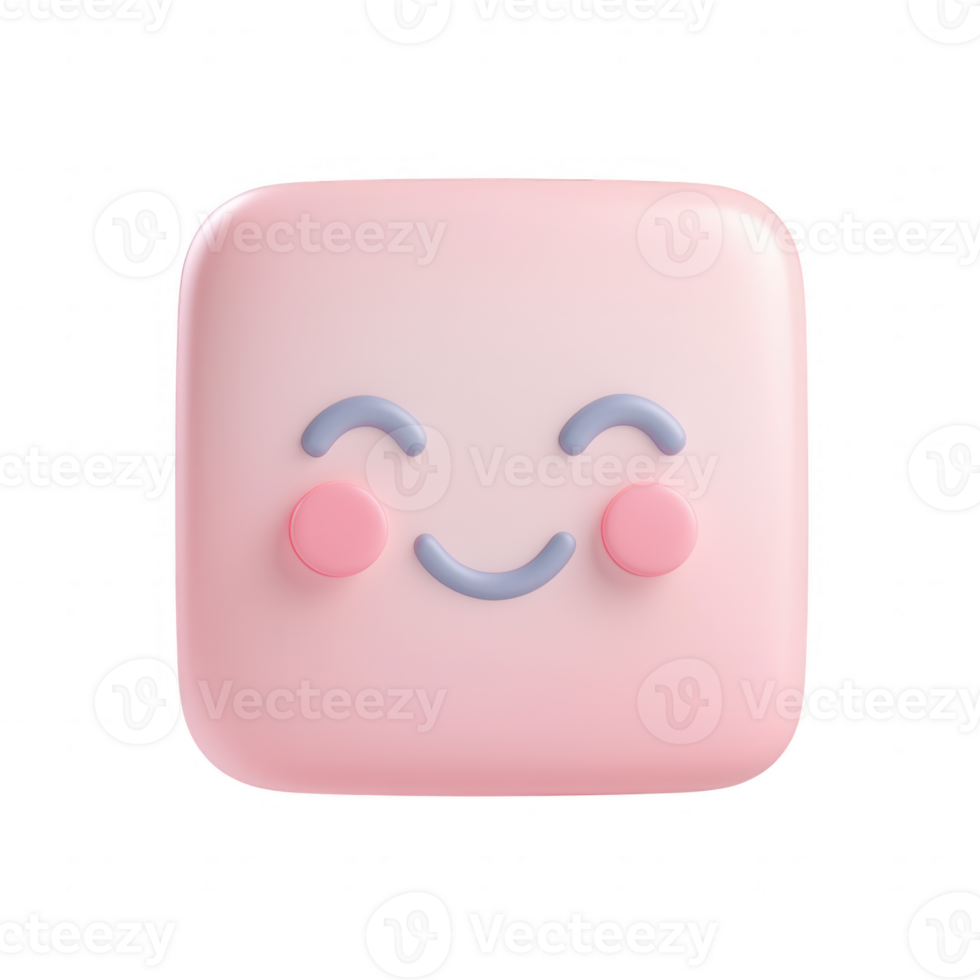 A cute, smiling character with a pink background, perfect for playful designs. png