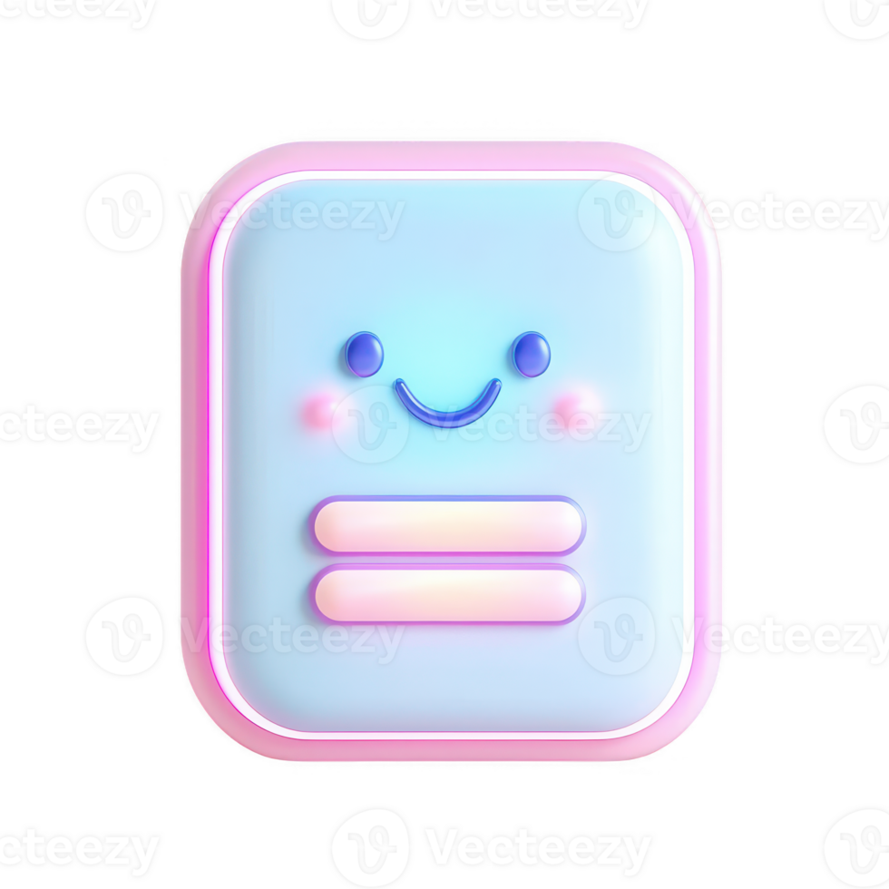 A playful and colorful illustration of a happy face emoticon in a modern design. png